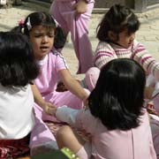 Kindergarten girls playing